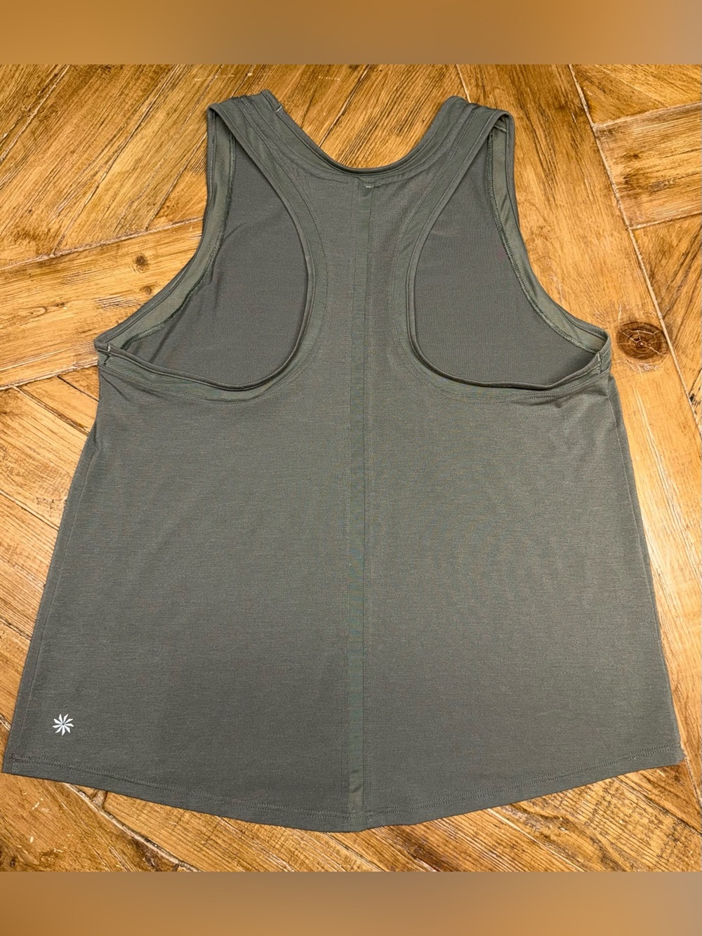 Athleta Olive Green Essence Mesh Racerback Tank Top (size small estimated)